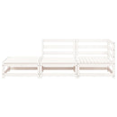 vidaXL kétszemélyes fehér tömör fenyőfa kerti kanapé lábzsámollyal