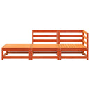 vidaXL 2 személyes viaszbarna tömör fenyőfa kerti kanapé lábzsámollyal