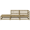 vidaXL 2 személyes impregnált fenyőfa kerti kanapé lábzsámollyal