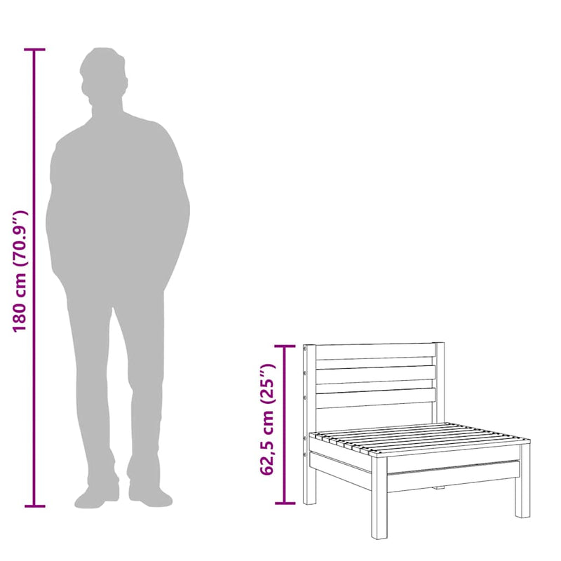 vidaXL impregnált fenyőfa karfa nélküli kerti kanapé