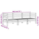 vidaXL viaszbarna háromszemélyes tömör fenyőfa kerti kanapé