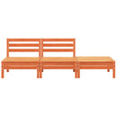 vidaXL viaszbarna háromszemélyes tömör fenyőfa kerti kanapé