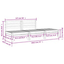 vidaXL viaszbarna háromszemélyes tömör fenyőfa kerti kanapé