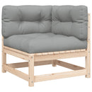 vidaXL tömör fenyőfa kerti sarokkanapé párnákkal