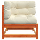 vidaXL viaszbarna tömör fenyőfa kerti sarokkanapé párnákkal