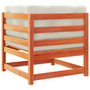 vidaXL viaszbarna tömör fenyőfa kerti sarokkanapé párnákkal