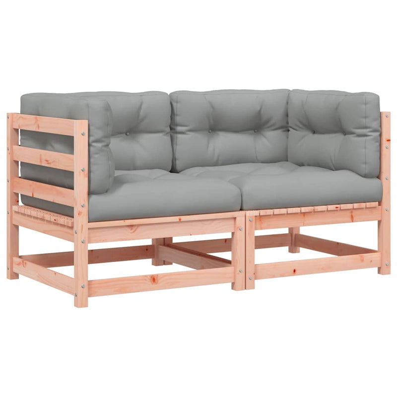 vidaXL 2 db tömör duglászfenyő kerti sarokkanapé párnával