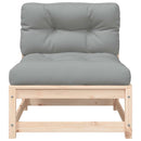 vidaXL tömör fenyőfa kerti karfa nélküli kanapé párnával
