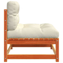 vidaXL viaszbarna tömör fenyőfa kerti karfa nélküli kanapé párnával