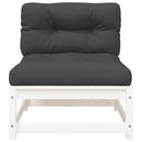 vidaXL 2 db fehér tömör fenyőfa kerti karfa nélküli kanapé párnával