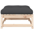 vidaXL tömör fenyőfa kerti lábzsámoly párnával