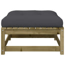 vidaXL impregnált fenyőfa kerti lábzsámoly párnával