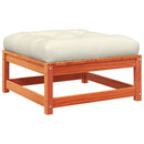 vidaXL 2 db viaszbarna tömör fenyőfa kerti lábtartó párnákkal