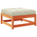 vidaXL 2 db viaszbarna tömör fenyőfa kerti lábtartó párnákkal