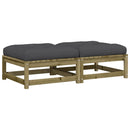 vidaXL 2 db impregnált fenyőfa kerti lábzsámoly párnával