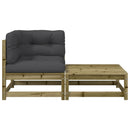 vidaXL kerti sarokkanapé párnákkal és lábtartóval