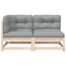 vidaXL 2 személyes tömör fenyőfa kerti kanapé párnával