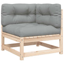 vidaXL 2 személyes tömör fenyőfa kerti kanapé párnával