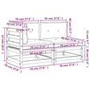 vidaXL 2 személyes tömör fenyőfa kerti kanapé párnával