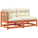 vidaXL 2 személyes viaszbarna tömör fenyőfa kerti kanapé párnával