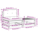 vidaXL kerti karfa nélküli kanapé párnával és lábtartóval