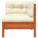 vidaXL 2 db viaszbarna tömör fenyőfa kerti sarokkanapé párnával