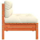 vidaXL viaszbarna tömör fenyőfa kerti karfa nélküli kanapé párnával