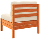 vidaXL viaszbarna tömör fenyőfa kerti karfa nélküli kanapé párnával