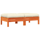 vidaXL 2 db viaszbarna tömör fenyőfa kerti lábtartó párnákkal