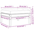 vidaXL 2 db viaszbarna tömör fenyőfa kerti lábtartó párnákkal