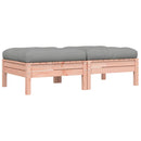 vidaXL 2 db tömör fenyőfa kerti lábzsámoly párnával