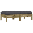 vidaXL 2 db impregnált fenyőfa kerti lábzsámoly párnával