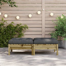 vidaXL 2 db impregnált fenyőfa kerti lábzsámoly párnával