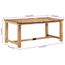 vidaXL tömör mangófa étkezőasztal 180x90x75 cm