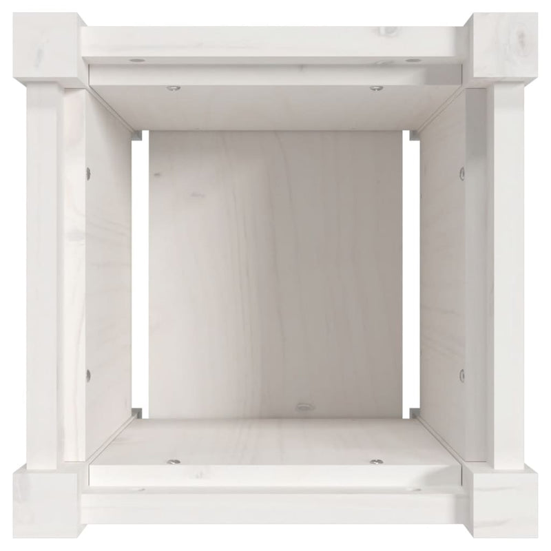 vidaXL fehér tömör fenyőfa kerti virágtartó 31 x 31 x 31 cm