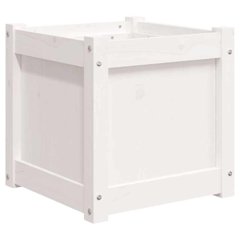 vidaXL fehér tömör fenyő kerti virágláda 40x40x40 cm