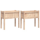 vidaXL 2 db tömör fenyőfa virágláda lábakkal