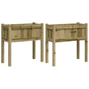 vidaXL 2 db impregnált fenyőfa kerti virágláda lábakkal