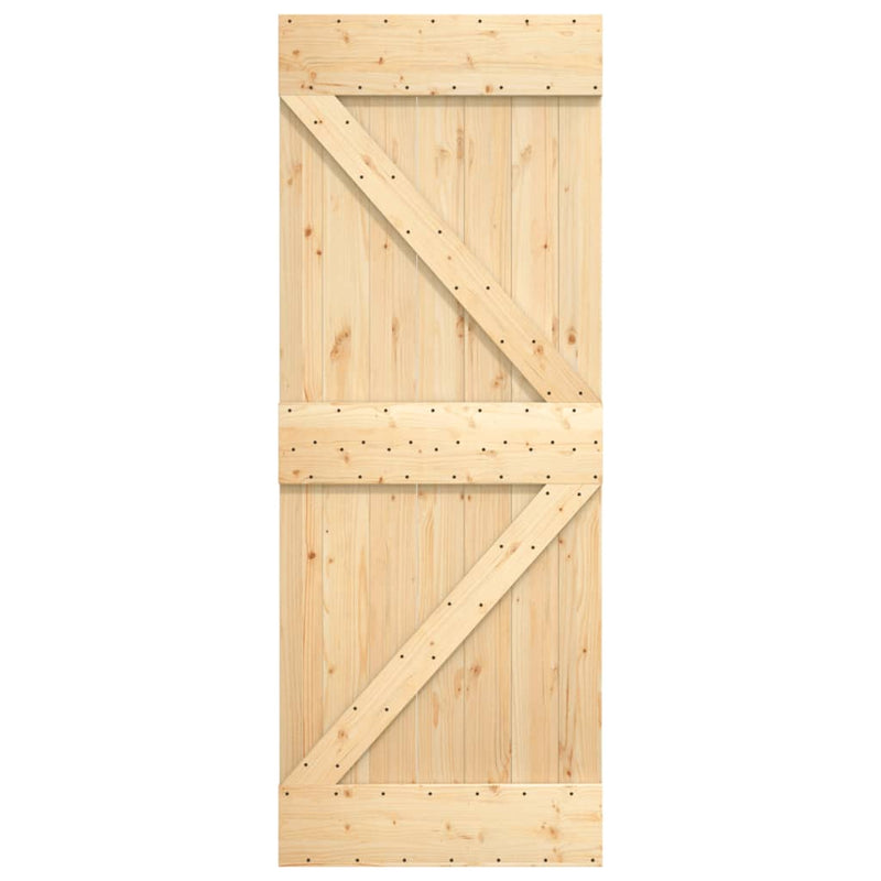 vidaXL tömör fenyőfa tolóajtó fémszerelék szettel 70 x 210 cm