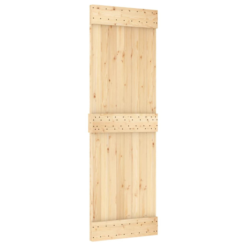 vidaXL tömör fenyőfa tolóajtó fémszerelék szettel 70 x 210 cm