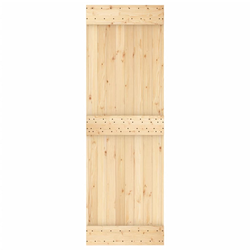 vidaXL tömör fenyőfa tolóajtó fémszerelék szettel 70 x 210 cm