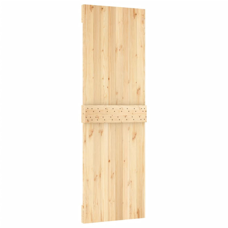 vidaXL tömör fenyőfa tolóajtó fémszerelék szettel 70 x 210 cm