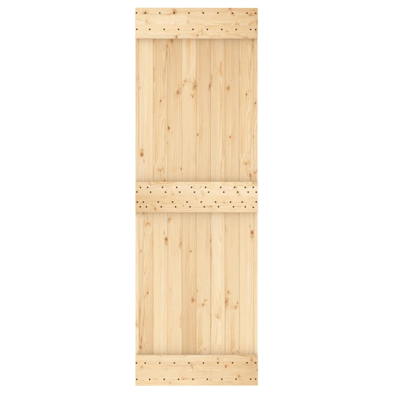 vidaXL tömör fenyőfa tolóajtó fémszerelék szettel 70 x 210 cm
