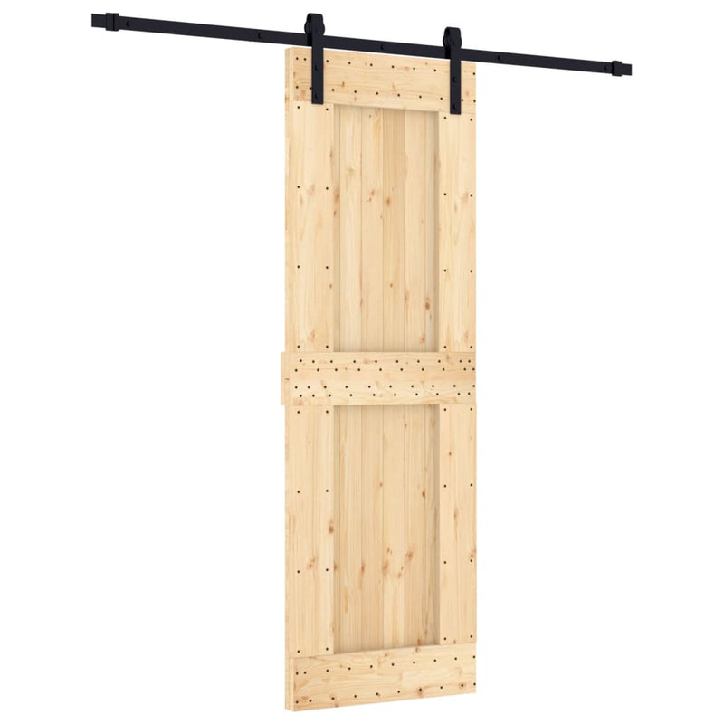vidaXL tömör fenyőfa tolóajtó fémszerelékszettel 70 x 210 cm