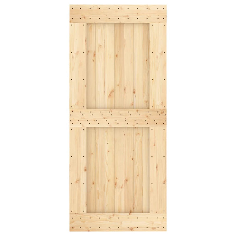 vidaXL tömör fenyőfa tolóajtó fémszerelékszettel 90 x 210 cm