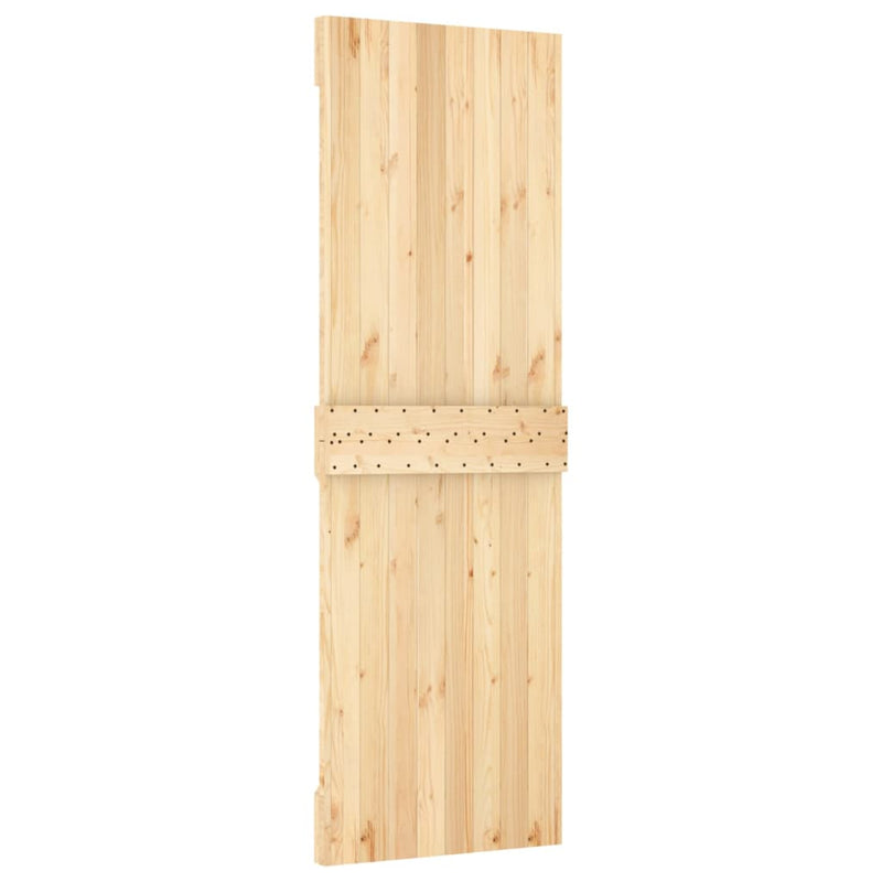 vidaXL tömör fenyőfa tolóajtó fémszerelék szettel 70 x 210 cm