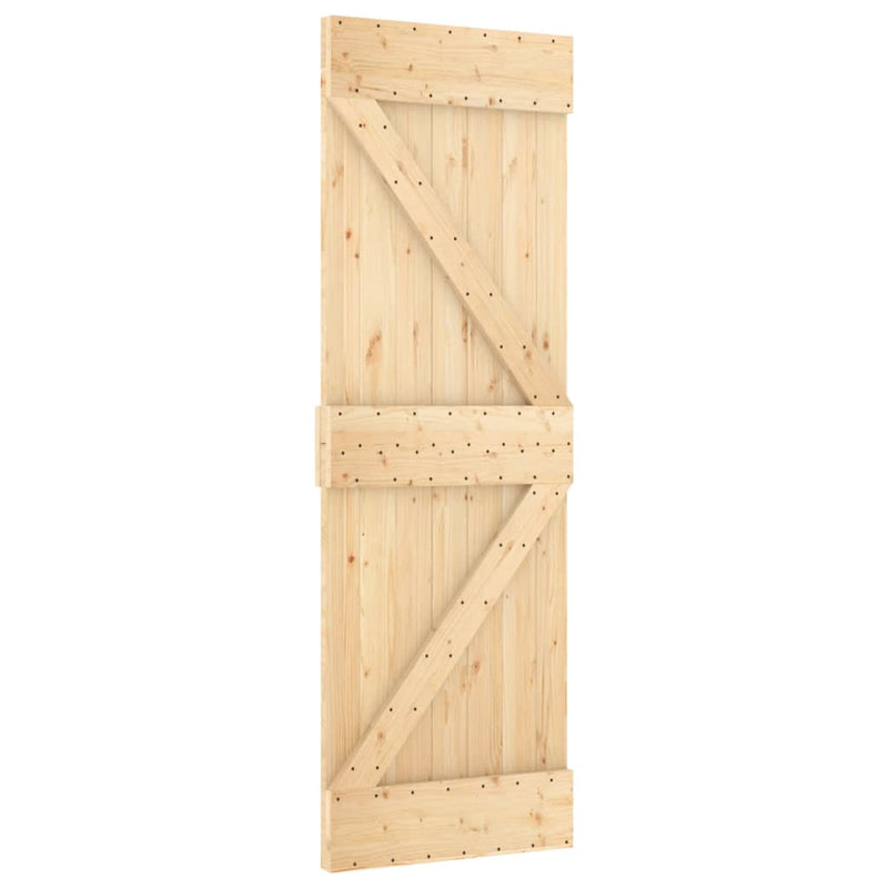 vidaXL tömör fenyőfa tolóajtó fémszerelékszettel 70 x 210 cm