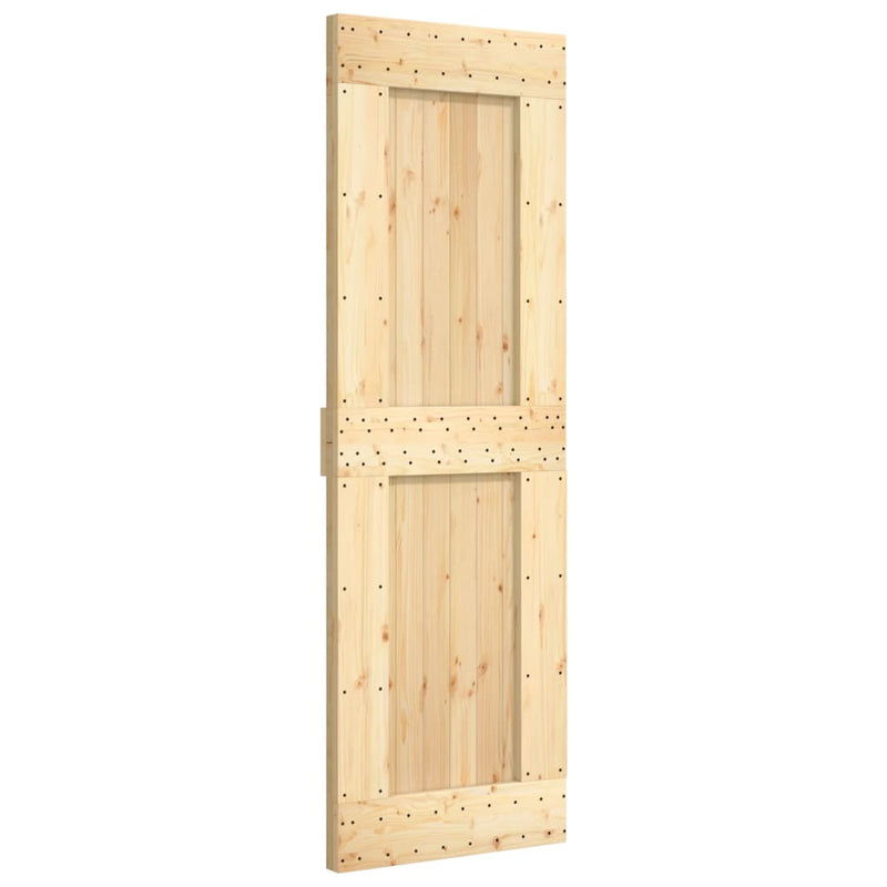 vidaXL tömör fenyőfa tolóajtó fémszerelék szettel 70 x 210 cm
