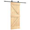 vidaXL tömör fenyőfa tolóajtó fémszerelék szettel 85x210 cm