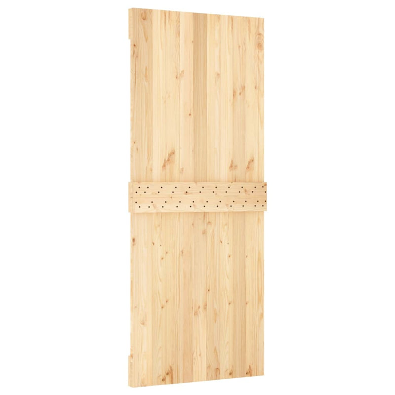 vidaXL tömör fenyőfa tolóajtó fémszerelékszettel 85x210 cm